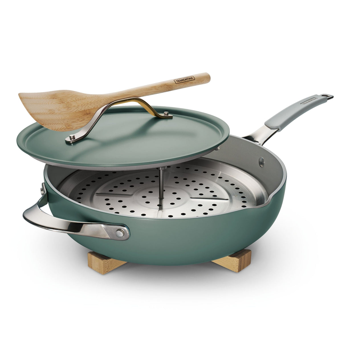 5 Qt All-in-One Plus Pan with trivet - Sea Salt E8I7 - product image 1