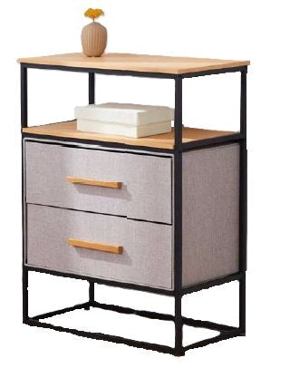 Fabric 2-Drawer 1-Shelf Storage Organizer, Wood I4M9 - product image 1