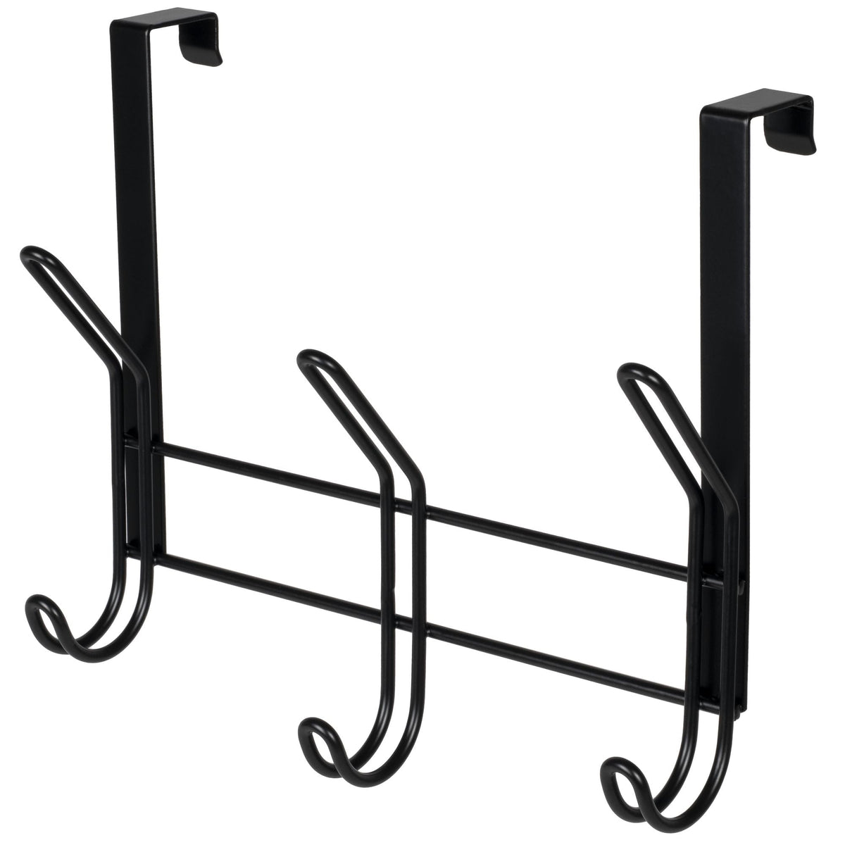 11.2" Over The Door Double Metal 3 Hook, Black E6K0 - product image 1