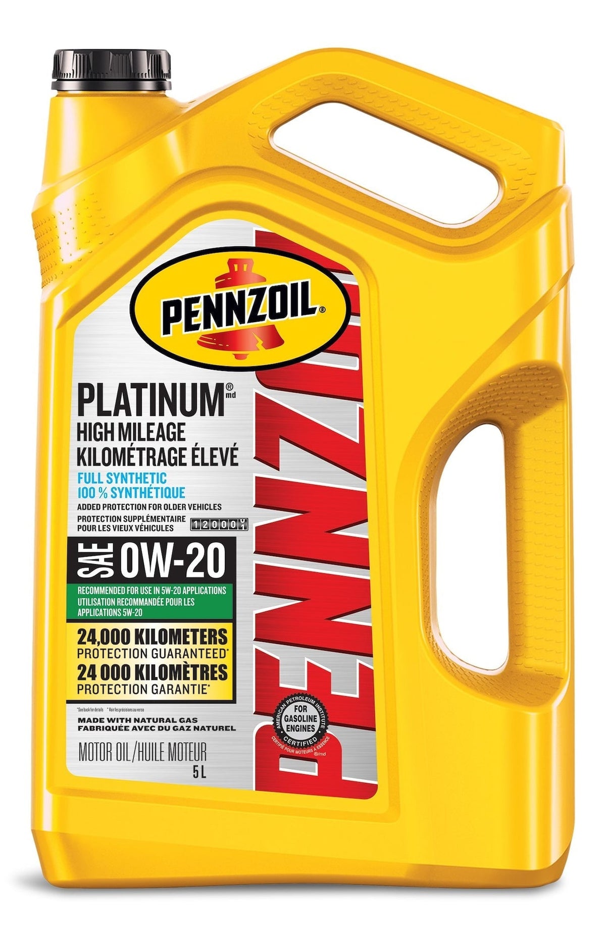 Platinum High Mileage 0W20 Synthetic Engine/Motor Oil, 5-L V2D8 - product image 1